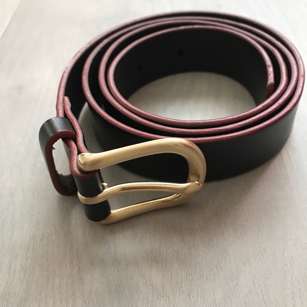 DELTA AIR DEEP DARK LEATHER BELT WOMENS SMALL